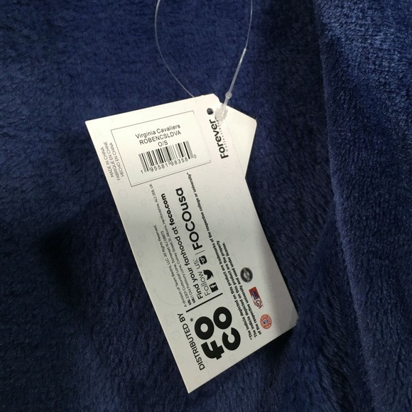 FOCO Virginia Cavaliers Lazy Day Team Robe, Unisex Size OS - Blue - Picture 6 of 12